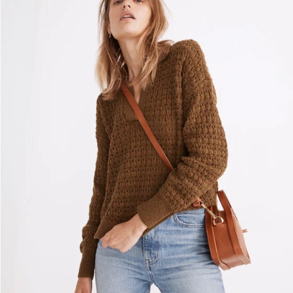 MADEWELL | sunbury open-stitched polo sweater - Picture 2 of 8